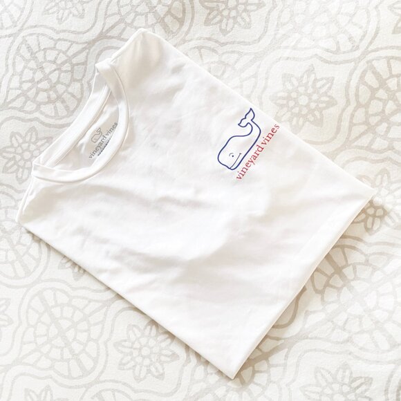 NWOT Vineyard Vines Mens Whale Logo White Short-Sleeve Harbor Performance Tee XS - Picture 3 of 8